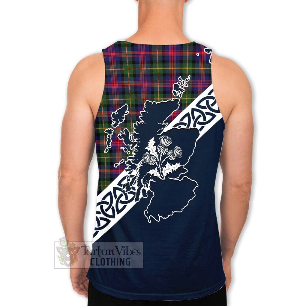 Tartan Vibes Clothing Logan Tartan Men's Tank Top Featuring Thistle and Scotland Map