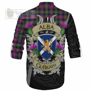 Tartan Vibes Clothing Logan Tartan Family Crest Ghillie Kilt Shirt Lion Rampant Royal Thistle Shield Celtic Inspired