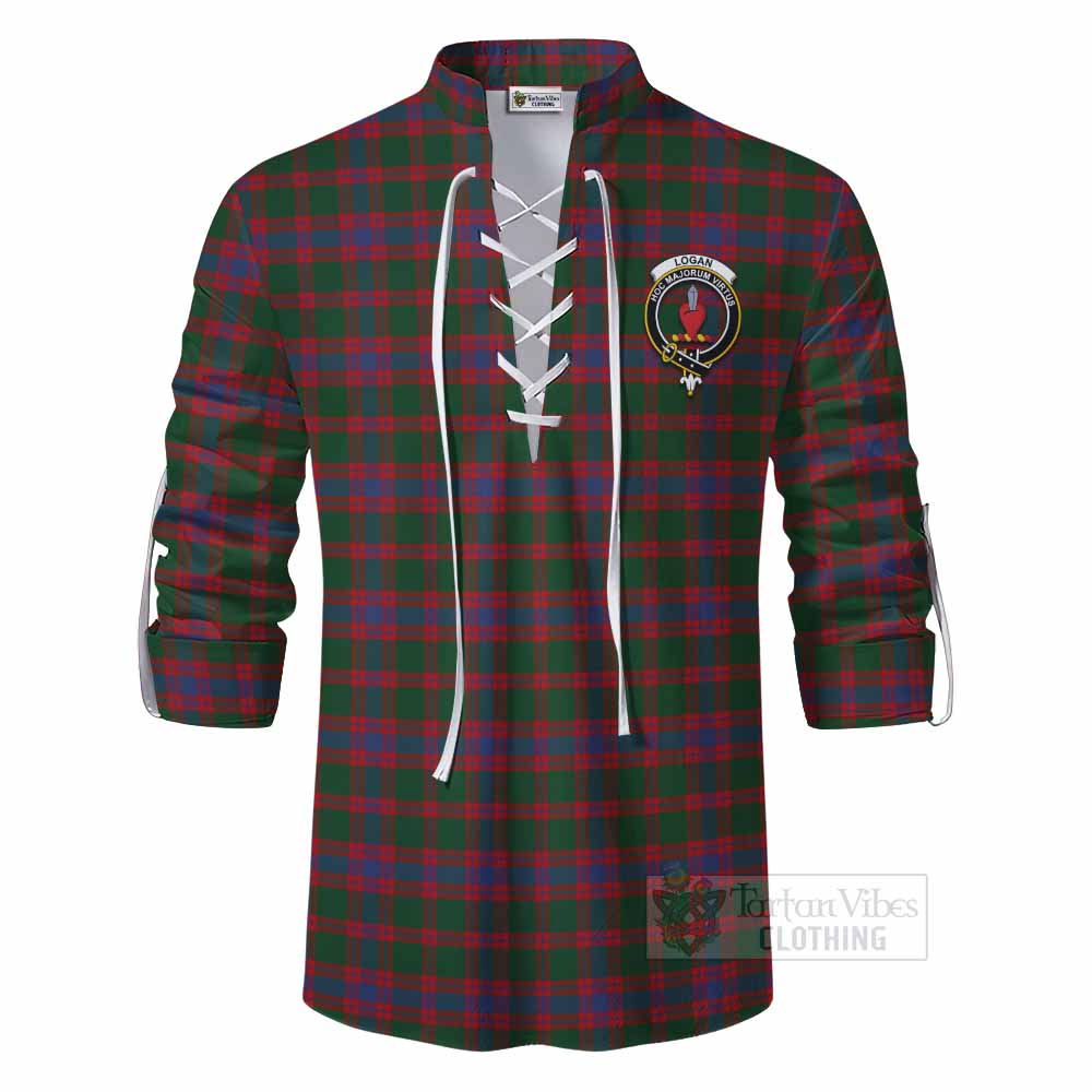 Tartan Vibes Clothing Logan Tartan Ghillie Kilt Shirt with Family Crest DNA In Me Style