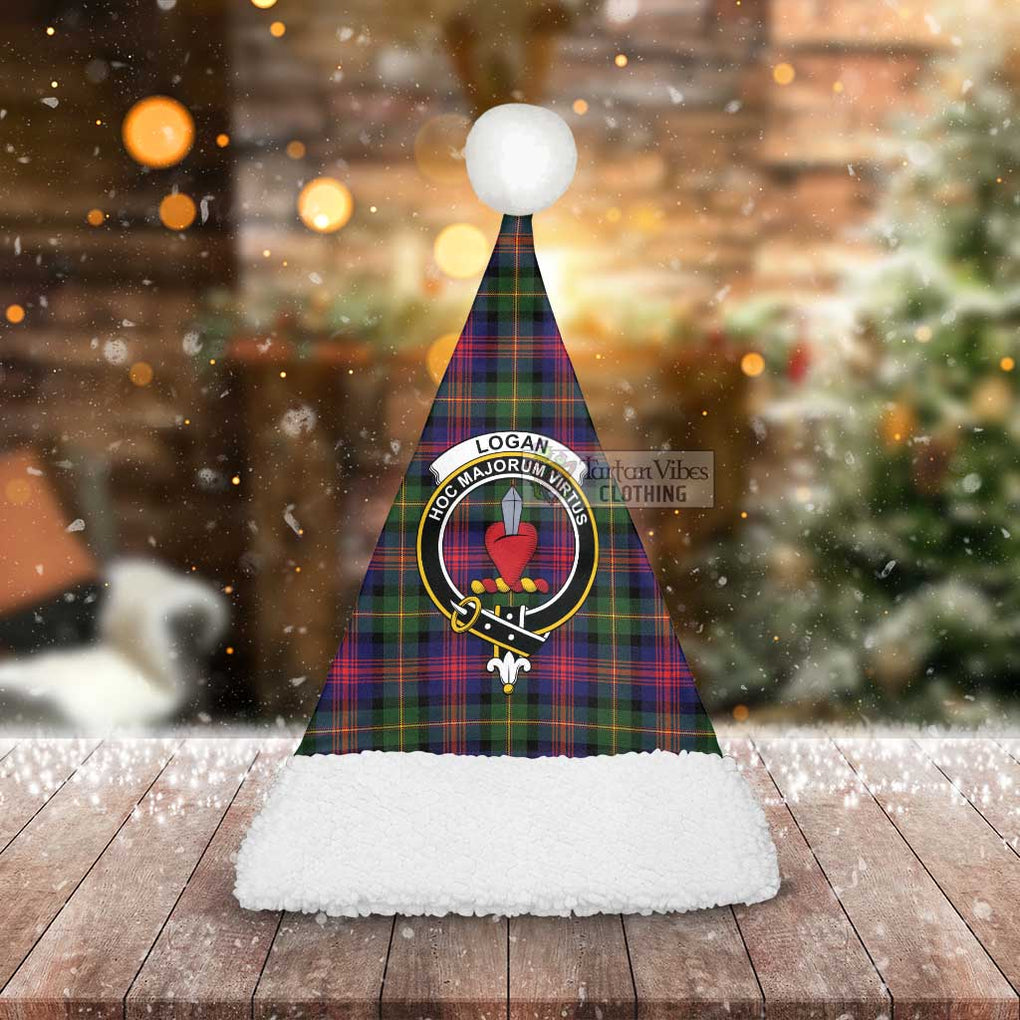 Tartan Vibes Clothing Logan Tartan Christmas Santa Hats with Family Crest