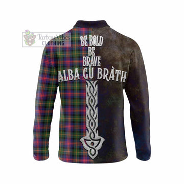 Logan Tartan Family Crest Long Sleeve Polo Shirt Alba Gu Brath Be Brave Lion Ancient Style