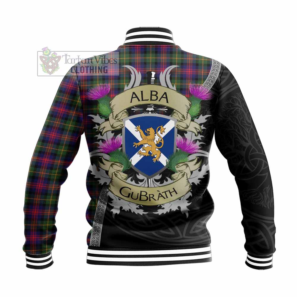 Tartan Vibes Clothing Logan Tartan Family Crest Baseball Jacket Lion Rampant Royal Thistle Shield Celtic Inspired