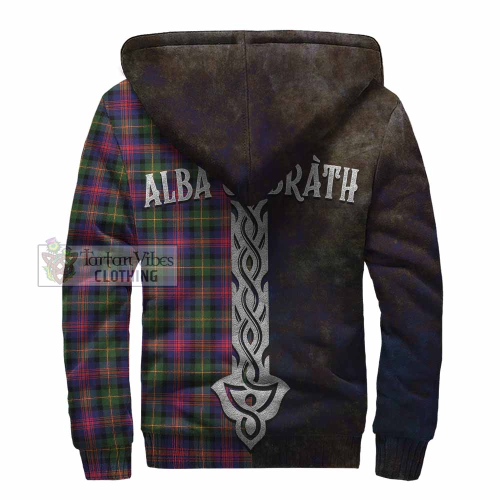 Tartan Vibes Clothing Logan Tartan Family Crest Sherpa Hoodie Alba Gu Brath Be Brave Lion Ancient Style