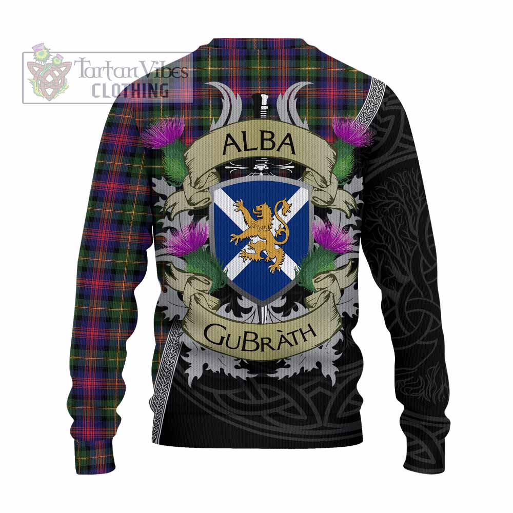 Tartan Vibes Clothing Logan Tartan Family Crest Knitted Sweater Lion Rampant Royal Thistle Shield Celtic Inspired