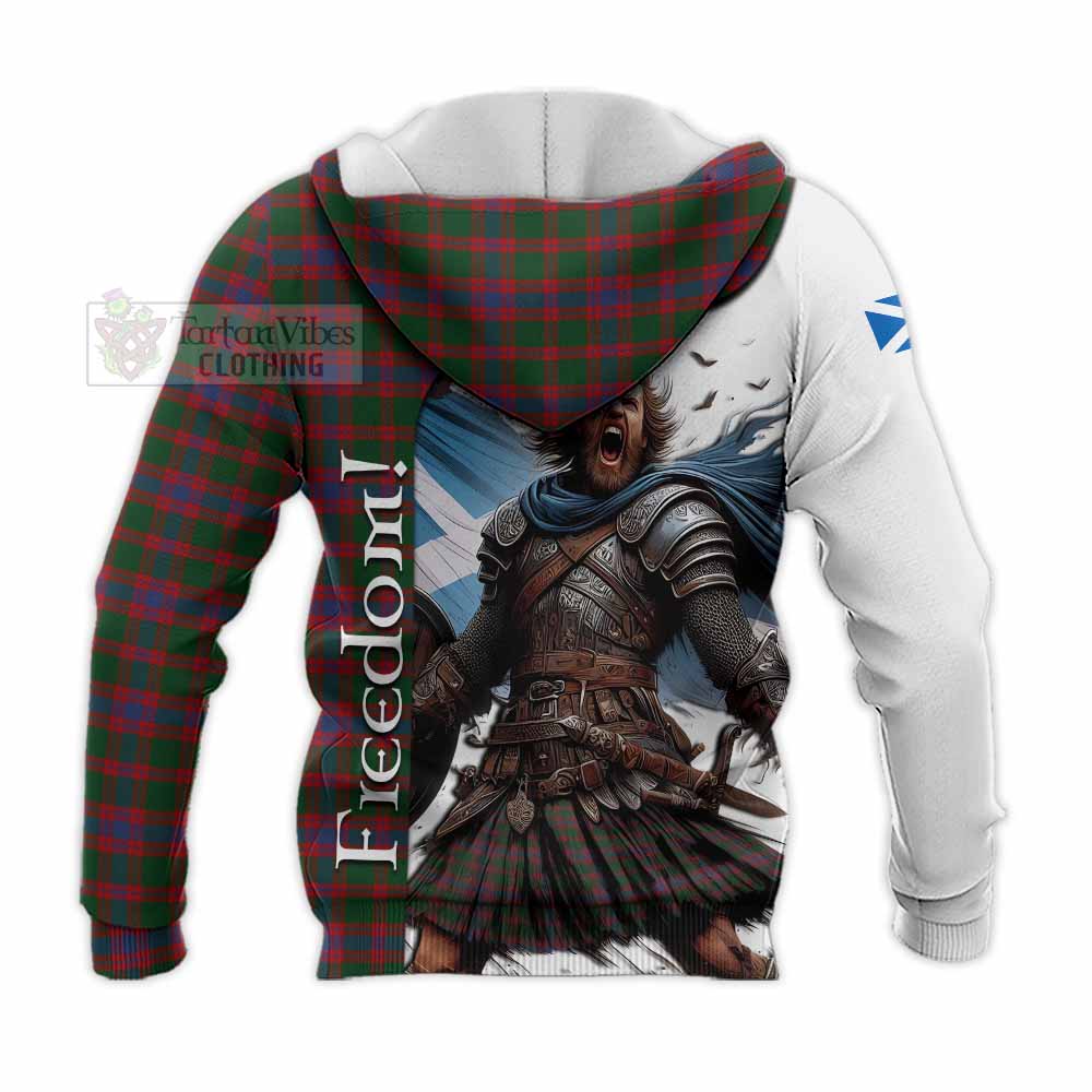 Tartan Vibes Clothing Logan Crest Tartan Knitted Hoodie Inspired by the Freedom of Scottish Warrior