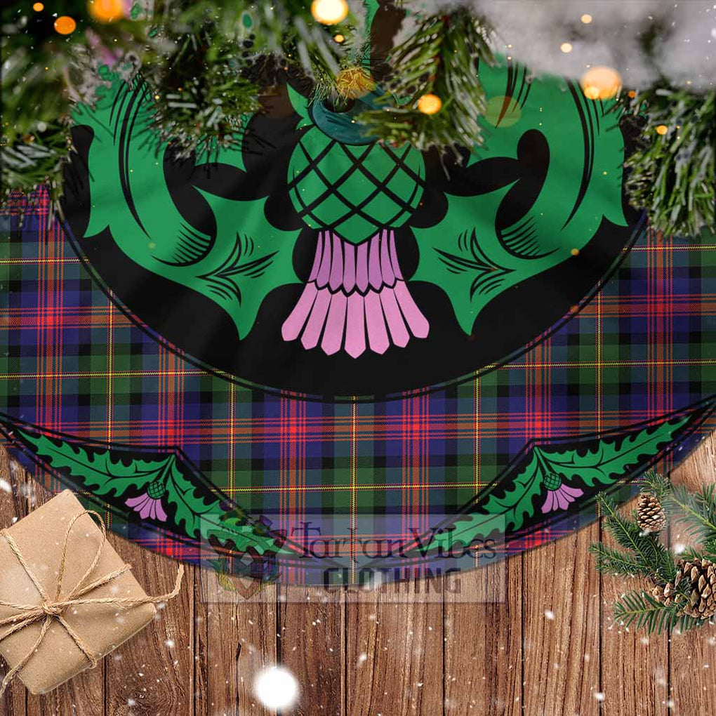Tartan Vibes Clothing Logan Tartan Christmas Tree Skirt Scottish Thistle Style