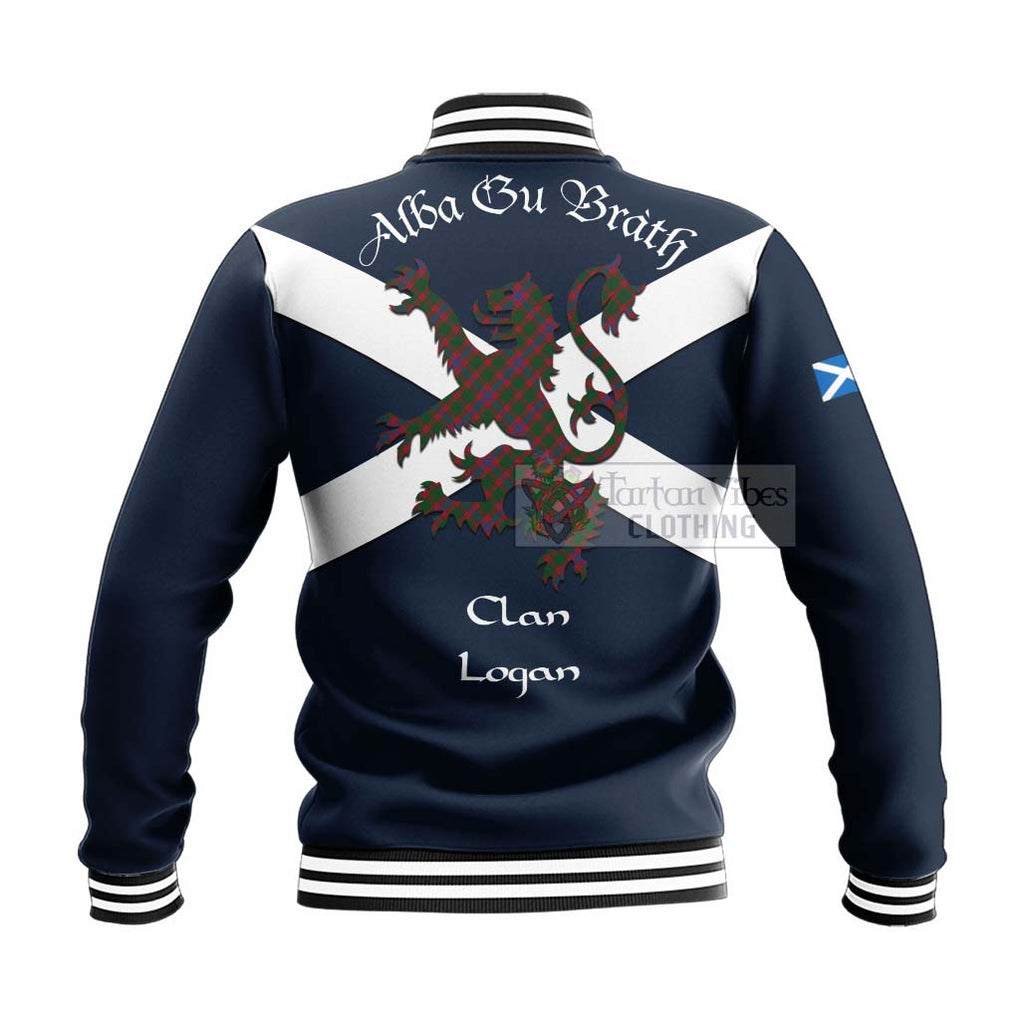 Tartan Vibes Clothing Logan Tartan Lion Rampant Baseball Jacket – Proudly Display Your Heritage with Alba Gu Brath and Clan Name