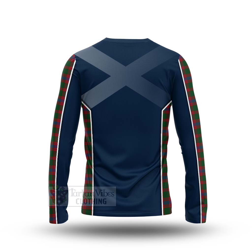 Tartan Vibes Clothing Logan Tartan Long Sleeve T-Shirt with Family Crest and Scottish Thistle Vibes Sport Style