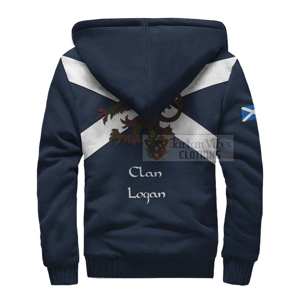 Tartan Vibes Clothing Logan Tartan Lion Rampant Sherpa Hoodie – Proudly Display Your Heritage with Alba Gu Brath and Clan Name