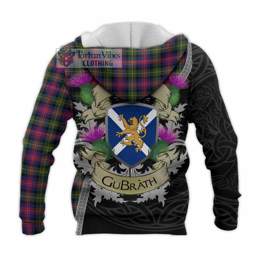 Tartan Vibes Clothing Logan Tartan Family Crest Knitted Hoodie Lion Rampant Royal Thistle Shield Celtic Inspired