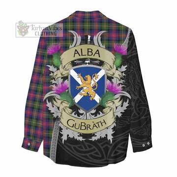 Logan Tartan Family Crest Women's Casual Shirt Lion Rampant Royal Thistle Shield Celtic Inspired