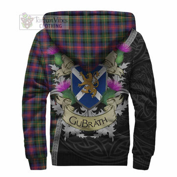 Tartan Vibes Clothing Logan Tartan Family Crest Sherpa Hoodie Lion Rampant Royal Thistle Shield Celtic Inspired