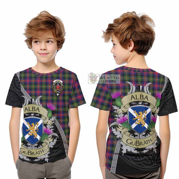 Logan Tartan Family Crest Kid T-Shirt Lion Rampant Royal Thistle Shield Celtic Inspired