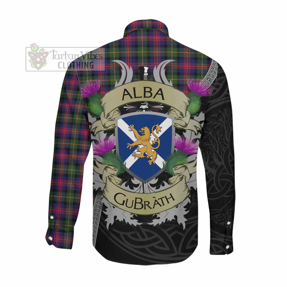 Tartan Vibes Clothing Logan Tartan Family Crest Long Sleeve Button Shirt Lion Rampant Royal Thistle Shield Celtic Inspired