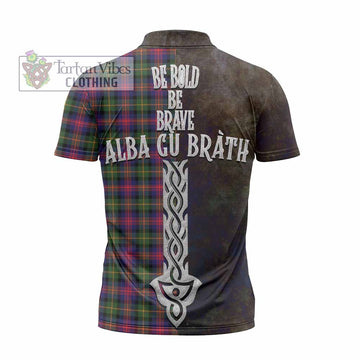 Logan Tartan Family Crest Zipper Polo Shirt Alba Gu Brath Be Brave Lion Ancient Style