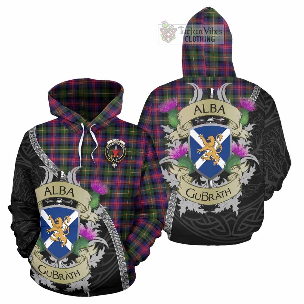 Logan Tartan Family Crest Hoodie Lion Rampant Royal Thistle Shield Celtic Inspired - Tartan Vibes Clothing