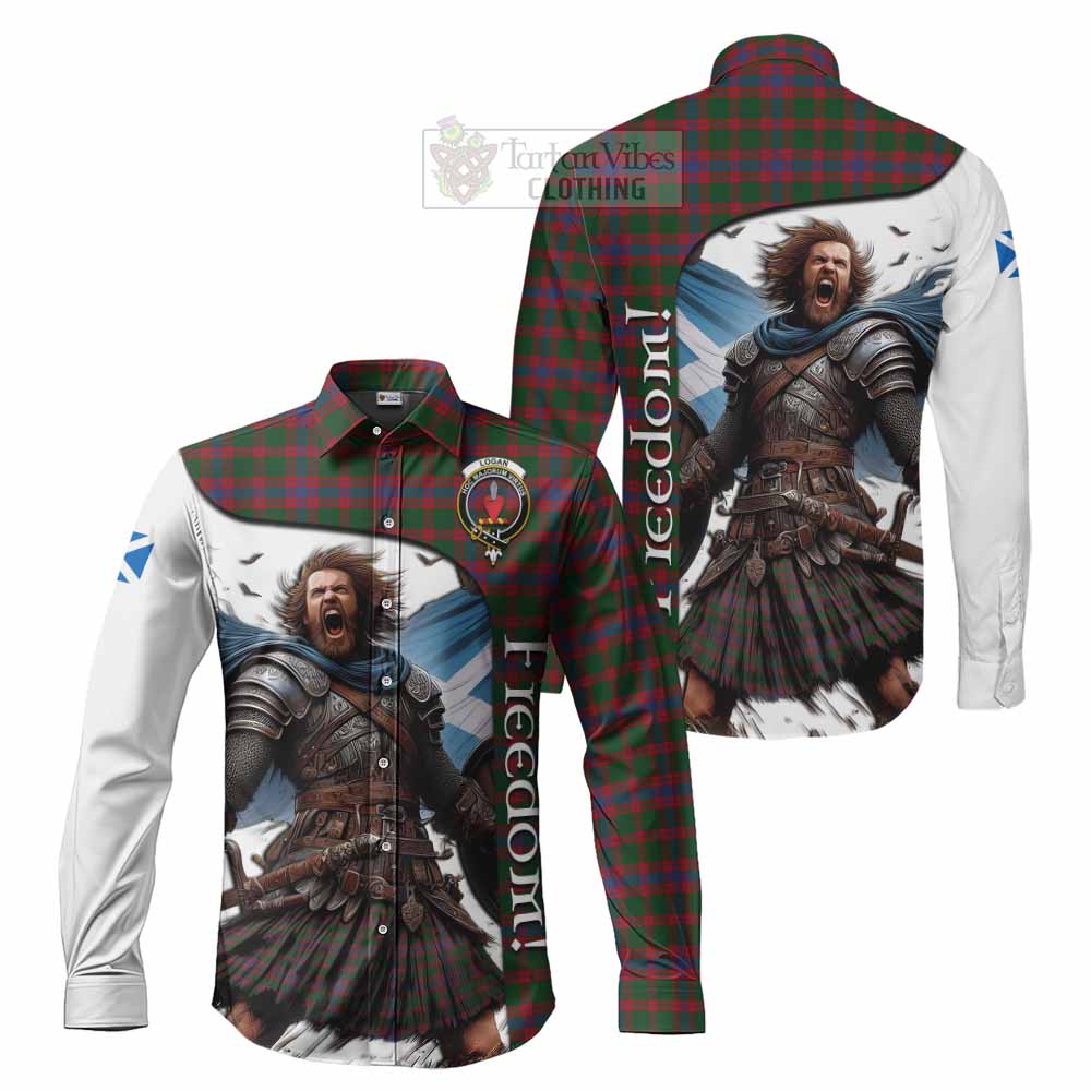 Logan Crest Tartan Long Sleeve Button Shirt Inspired by the Freedom of Scottish Warrior - Tartan Vibes Clothing