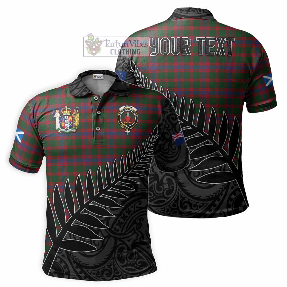 Logan Crest Tartan Polo Shirt with New Zealand Silver Fern Half Style