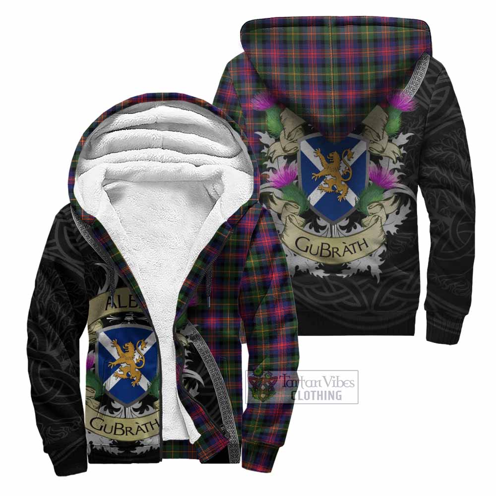 Tartan Vibes Clothing Logan Tartan Family Crest Sherpa Hoodie Lion Rampant Royal Thistle Shield Celtic Inspired
