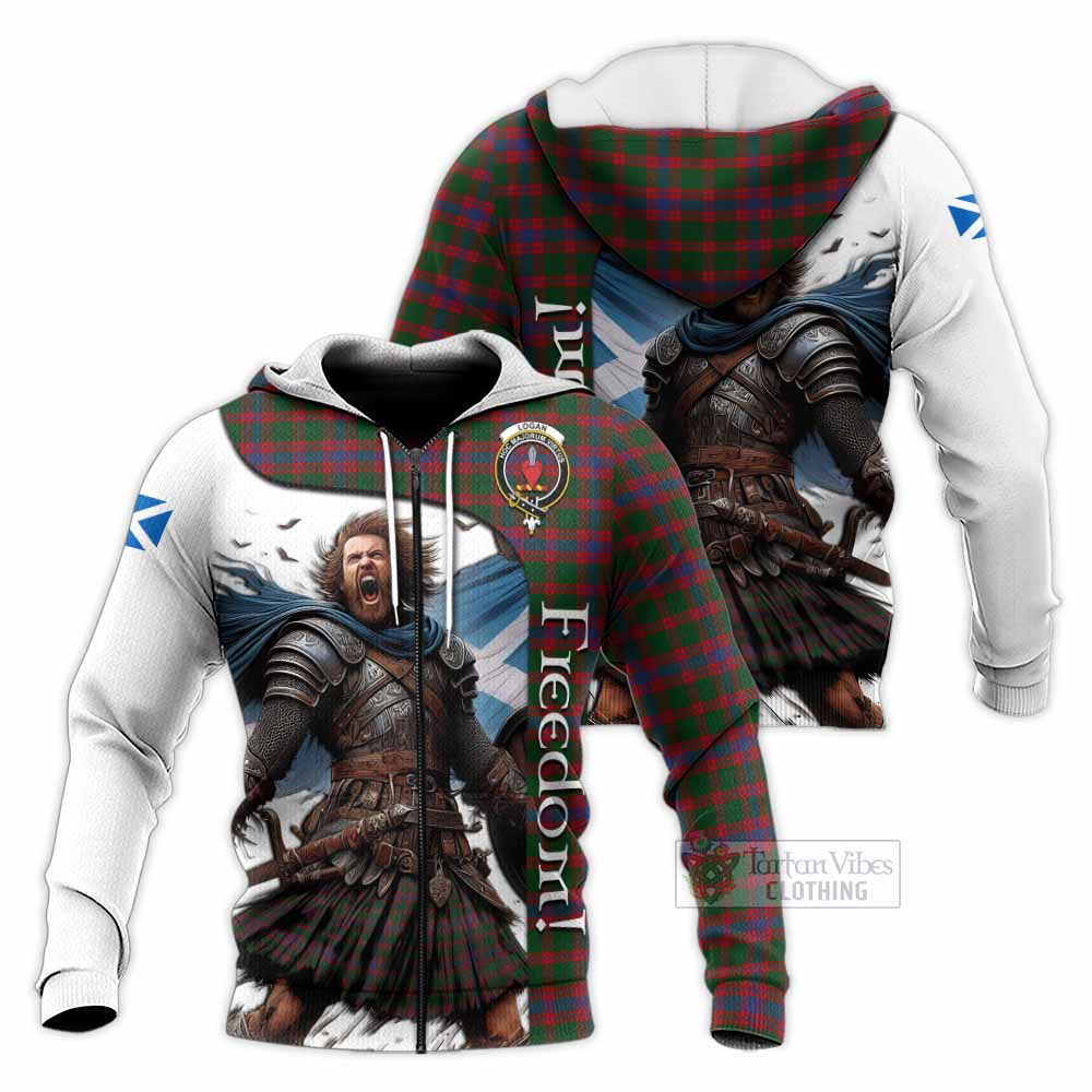 Tartan Vibes Clothing Logan Crest Tartan Knitted Hoodie Inspired by the Freedom of Scottish Warrior