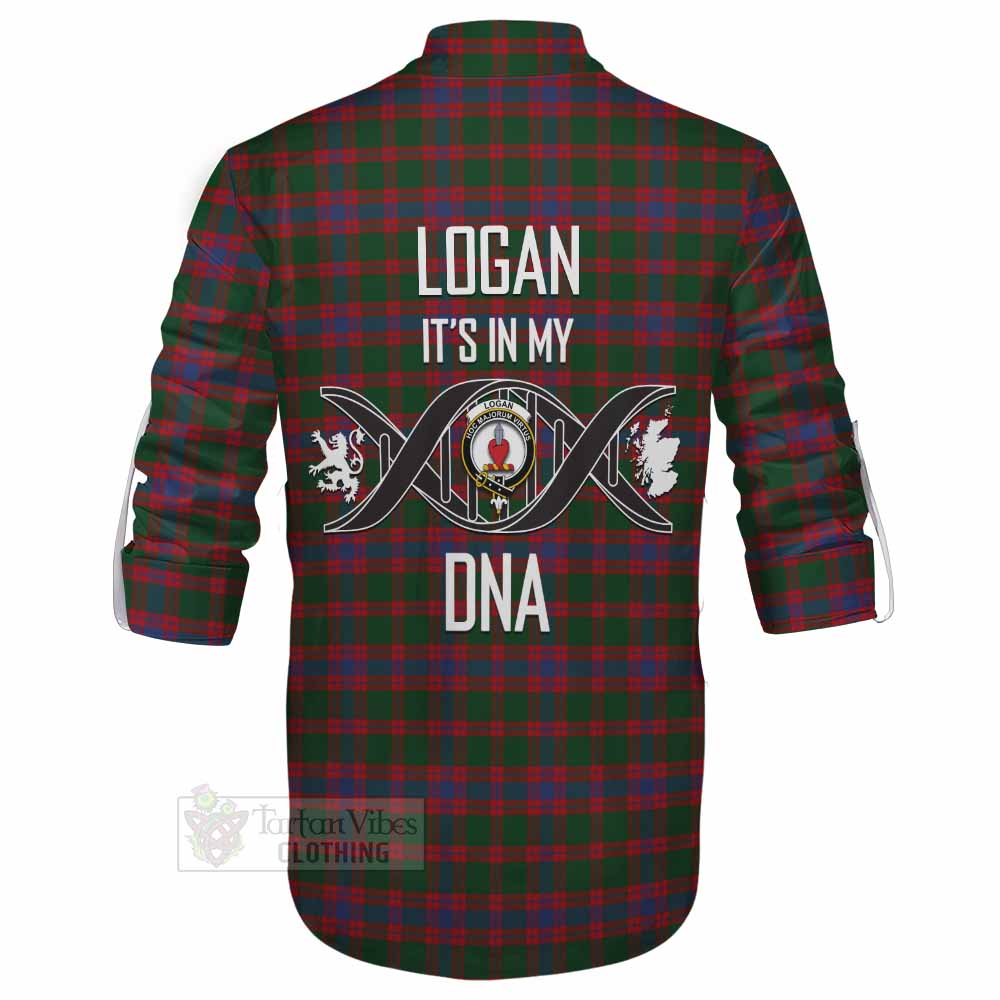 Tartan Vibes Clothing Logan Tartan Ghillie Kilt Shirt with Family Crest DNA In Me Style