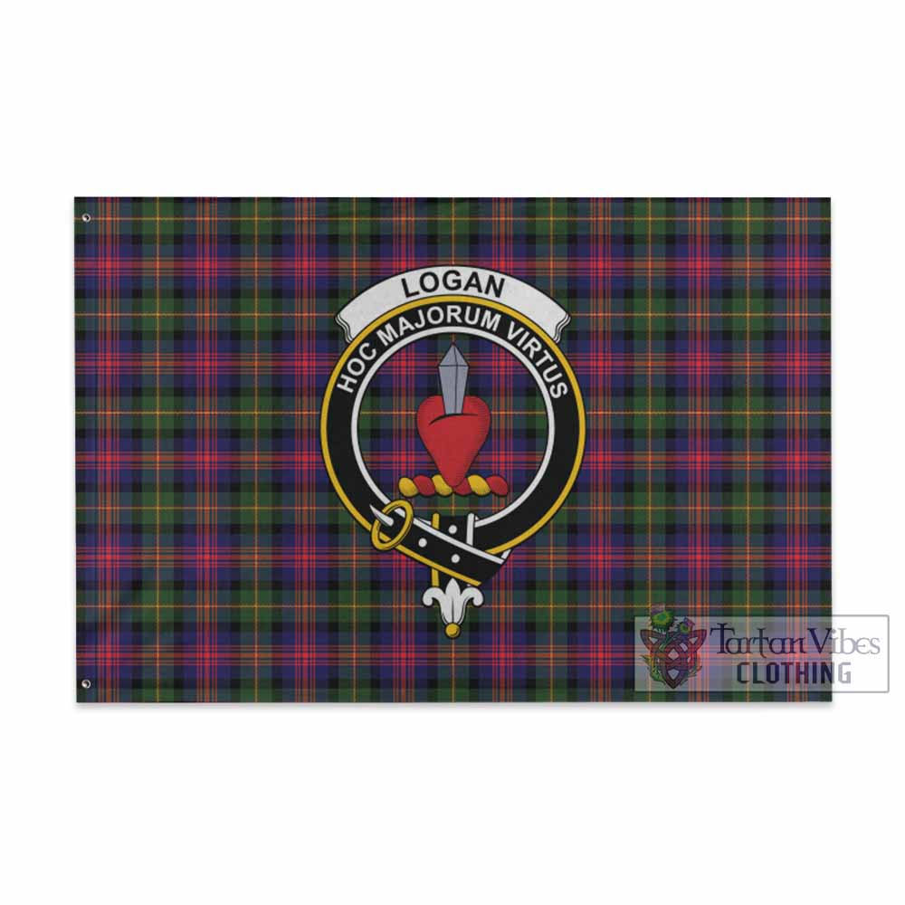 Tartan Vibes Clothing Logan Tartan House Flag with Family Crest