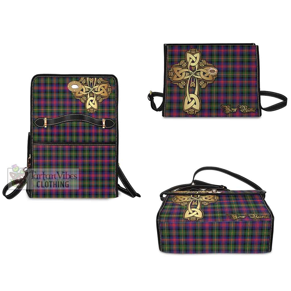Tartan Vibes Clothing Logan Tartan Waterproof Canvas Bag Golden Thistle Celtic Cross Style