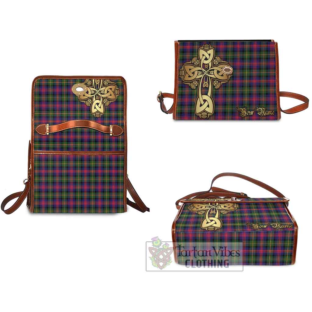 Tartan Vibes Clothing Logan Tartan Waterproof Canvas Bag Golden Thistle Celtic Cross Style