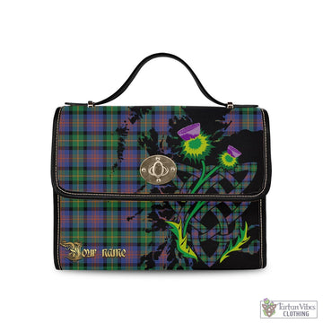 Logan Ancient Tartan Waterproof Canvas Bag with Scotland Map and Thistle Celtic Accents