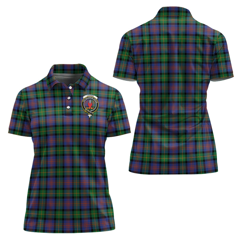 logan-ancient-tartan-polo-shirt-with-family-crest-for-women