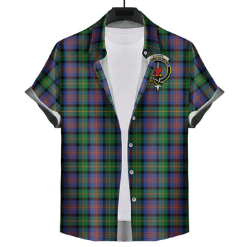 Logan Ancient Tartan Short Sleeve Button Down Shirt with Family Crest