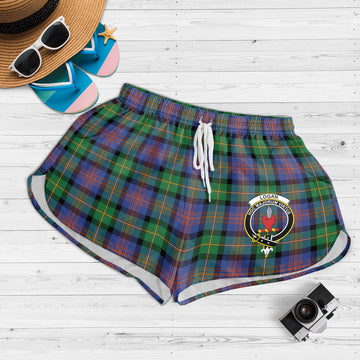 Logan Ancient Tartan Womens Shorts with Family Crest
