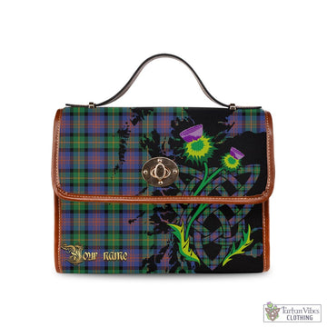 Logan Ancient Tartan Waterproof Canvas Bag with Scotland Map and Thistle Celtic Accents