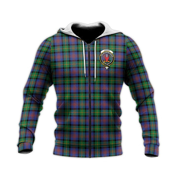 Logan Ancient Tartan Knitted Hoodie with Family Crest