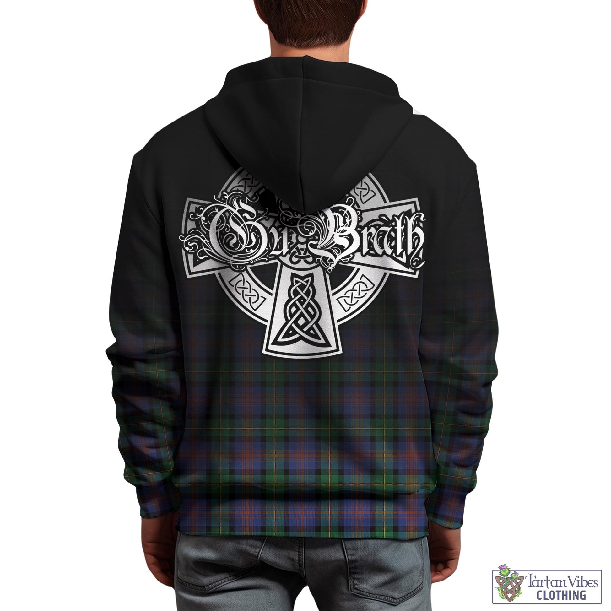 Tartan Vibes Clothing Logan Ancient Tartan Hoodie Featuring Alba Gu Brath Family Crest Celtic Inspired