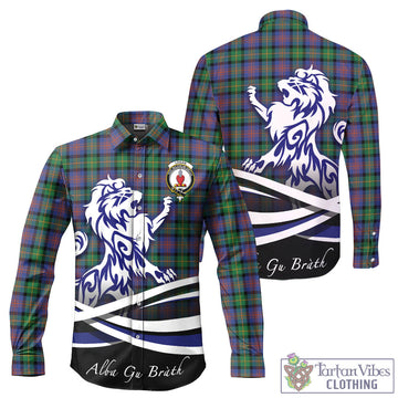 Logan Ancient Tartan Long Sleeve Button Up Shirt with Alba Gu Brath Regal Lion Emblem