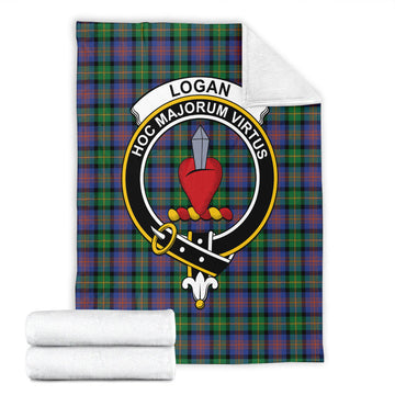 Logan Ancient Tartan Blanket with Family Crest