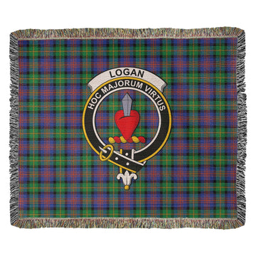 Logan Ancient Tartan Woven Blanket with Family Crest