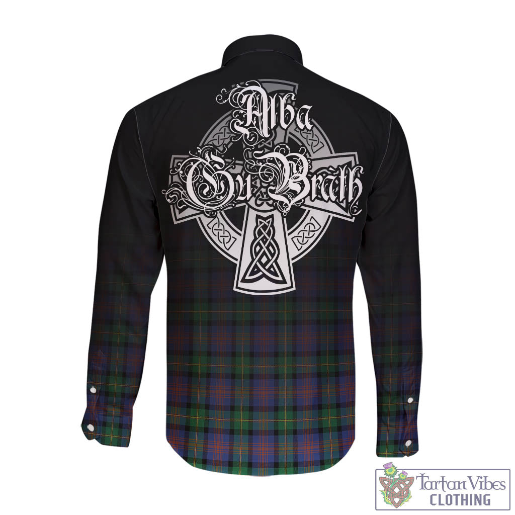 Tartan Vibes Clothing Logan Ancient Tartan Long Sleeve Button Up Featuring Alba Gu Brath Family Crest Celtic Inspired