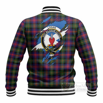 Logan Clan Crest In Me Tartan Baseball Jacket Scotland Flag Style