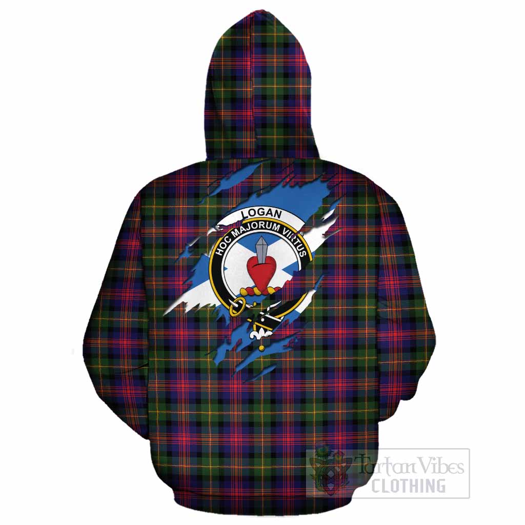 Logan Clan Crest In Me Tartan Cotton Hoodie Scotland Flag Style