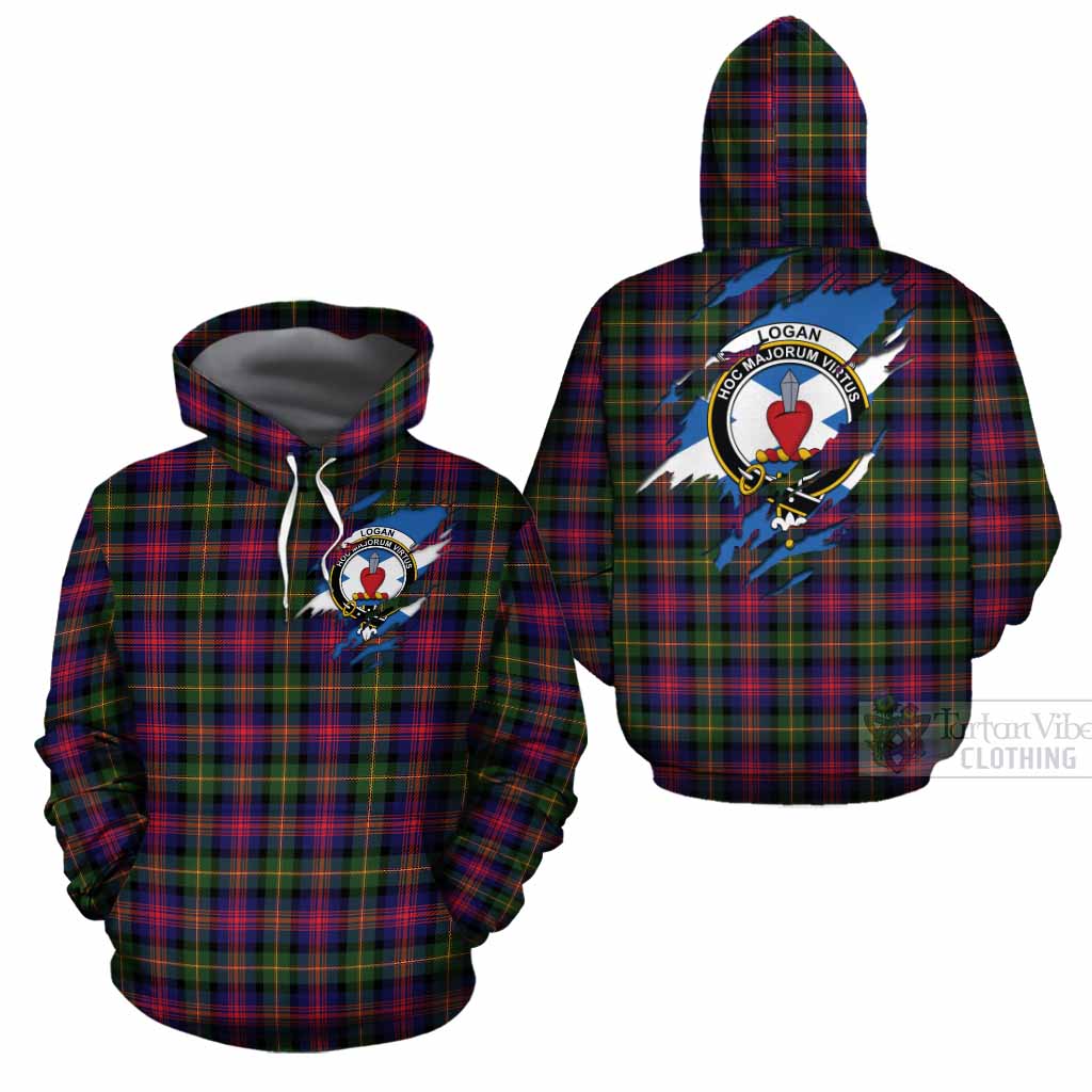 Logan Clan Crest In Me Tartan Cotton Hoodie Scotland Flag Style