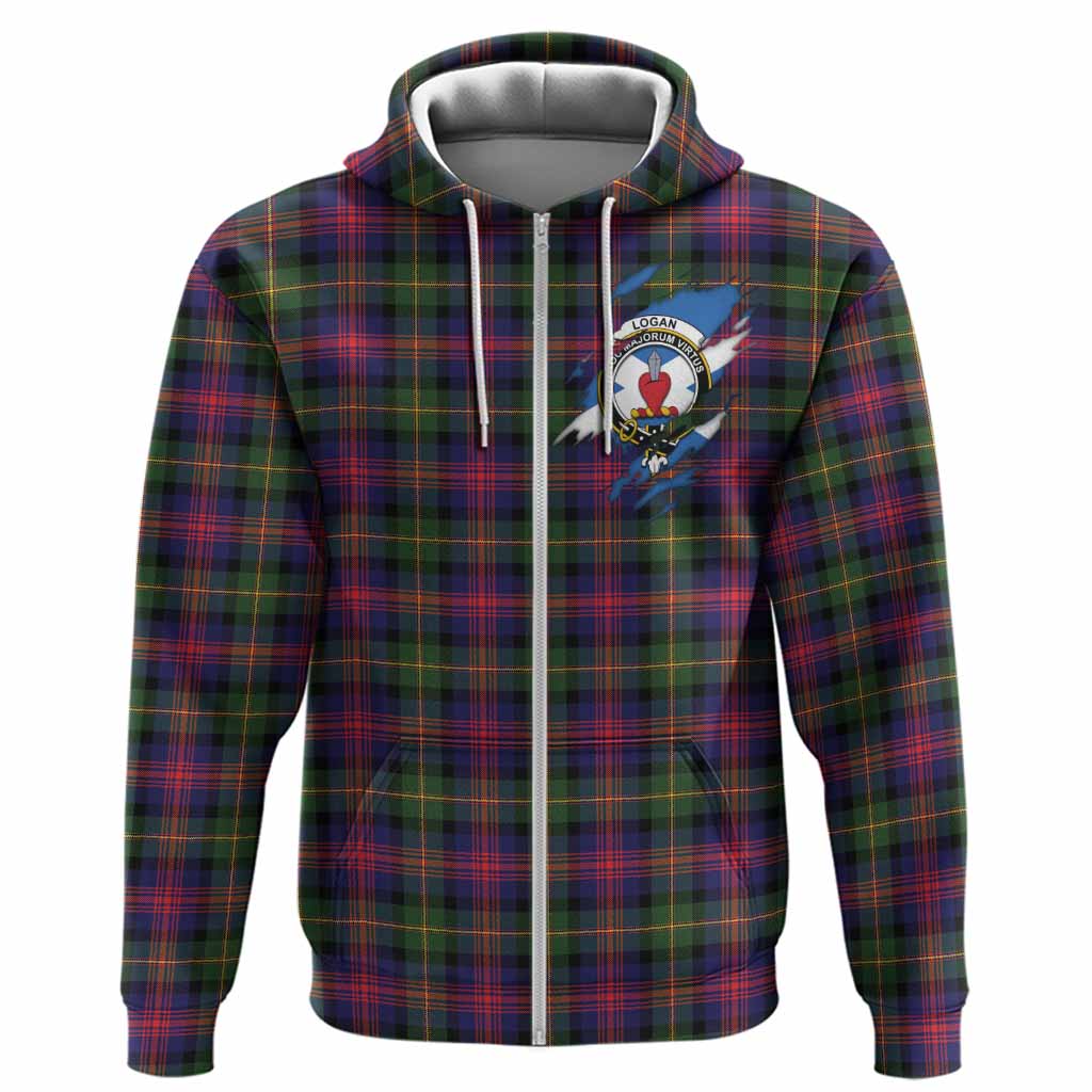 Logan Clan Crest In Me Tartan Hoodie Scotland Flag Style