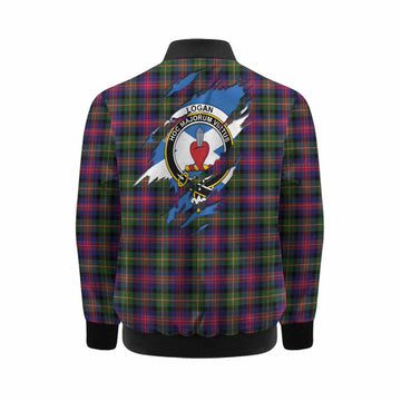 Logan Clan Crest In Me Tartan Kid Bomber Jacket Scotland Flag Style