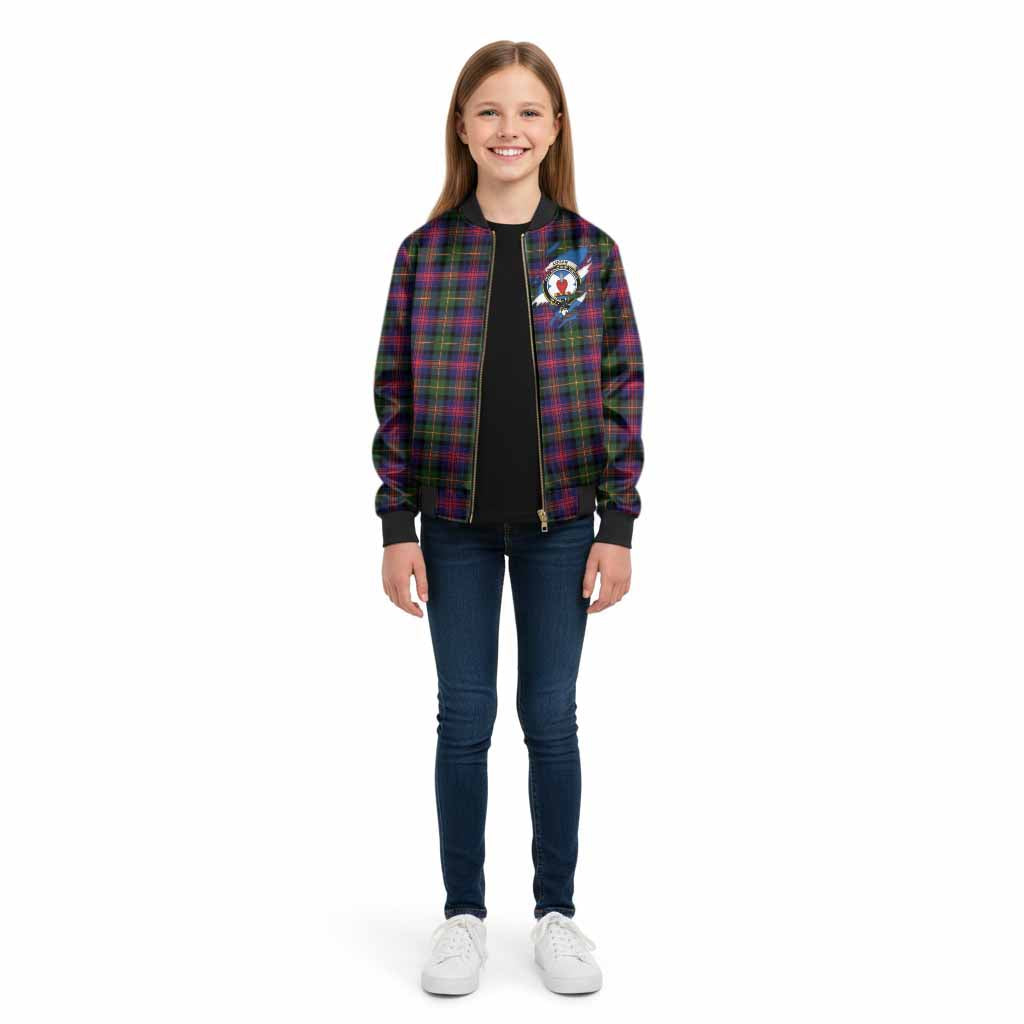 Logan Clan Crest In Me Tartan Kid Bomber Jacket Scotland Flag Style