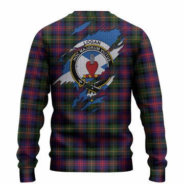 Logan Clan Crest In Me Tartan Knitted Sweater Scotland Flag Style