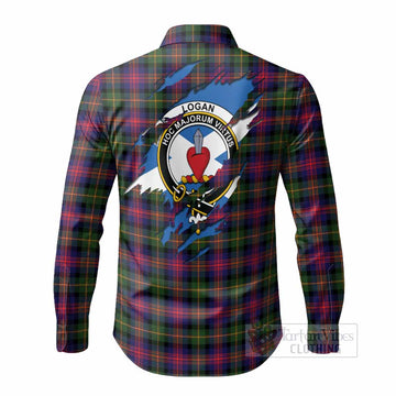 Logan Clan Crest In Me Tartan Long Sleeve Button Shirts Scotland Flag Style
