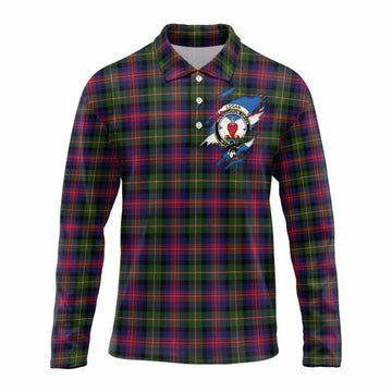 Logan Clan Crest In Me Tartan Long Sleeve Polo Shirt Scotland Flag Style