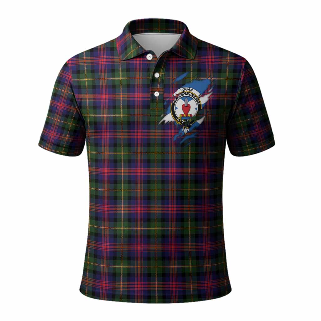 Logan Clan Crest In Me Tartan Polo Shirt Scotland Flag Style