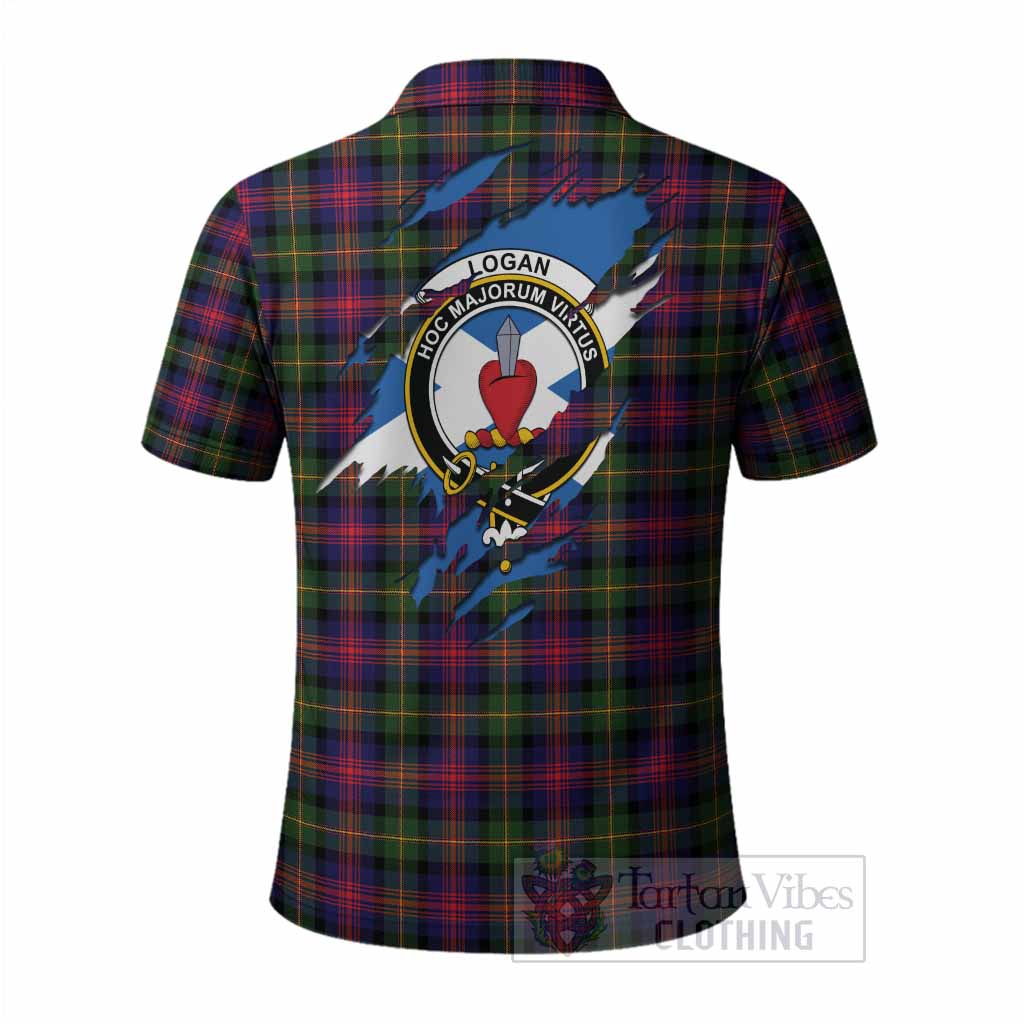 Logan Clan Crest In Me Tartan Polo Shirt Scotland Flag Style